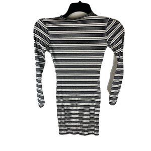 Missguided White Striped Ribbed Long Sleeve‎ Bodycon Dress US 0 NWT